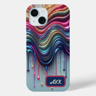 Coque Pour iPhone 15 Vague de arc-en-ciel