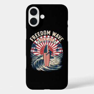 Coques iPhone 16 Plus Vague de liberté 4 juillet