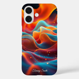 Coque Pour iPhone 16 Vagues Abstraites dynamiques - Art futuriste
