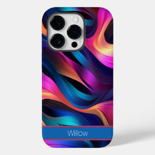 Coque Pour iPhone 14 Pro Vagues Abstraites en néon