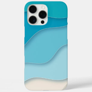 Coques iPhone 16 Pro Max Vagues bleu 3D