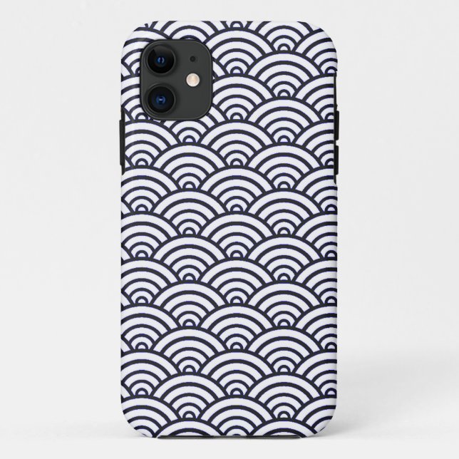 Coques Case-Mate iPhone Vagues bleues japonaises Seigaiha Mer (Dos)
