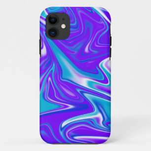 Coques Pour iPhone Vagues célestes : Le marbre bleu blanc et violet
