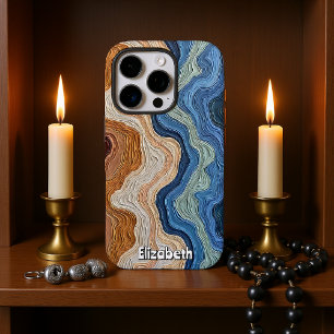 Coques iPhone 16 Pro Vagues de couleur et de texture sur toile