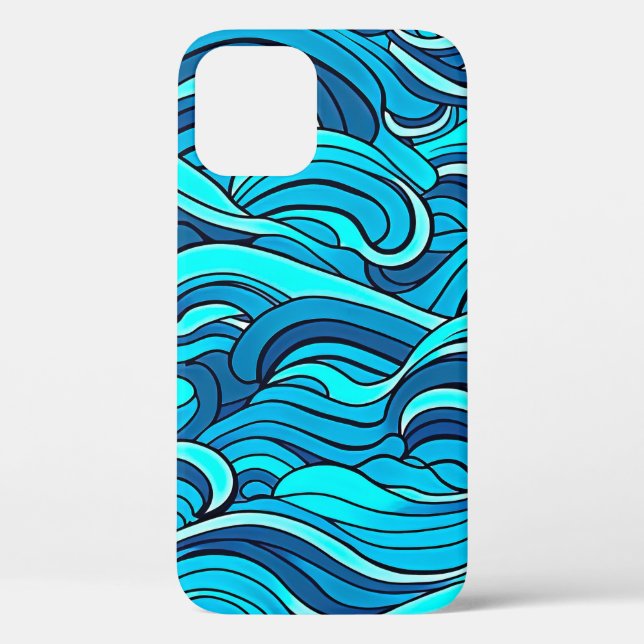 Coques Case-Mate iPhone Vagues d'eau bleu turquoise Abstraite | (Verso)
