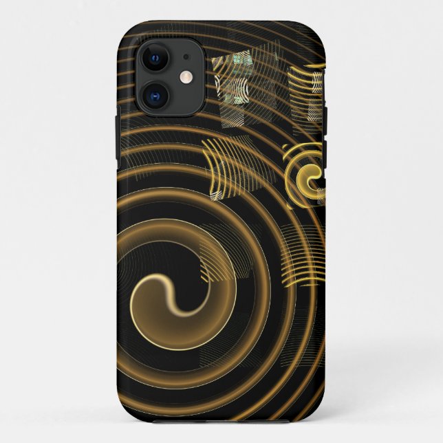Coques Case-Mate iPhone Vagues dorées hypnotiques Art abstrait moderne (Dos)