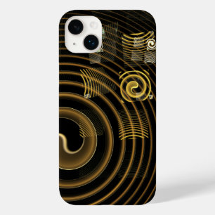 Coque Pour iPhone 14 Plus Vagues dorées hypnotiques Art abstrait moderne