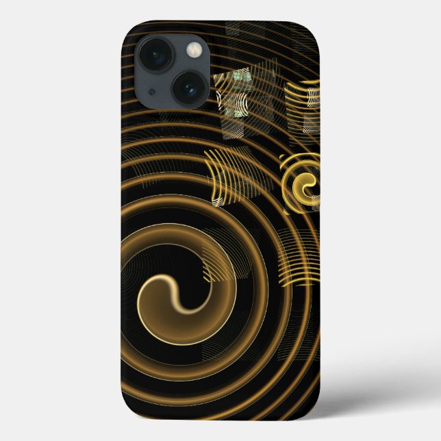 Coques Case-Mate iPhone Vagues dorées hypnotiques Art abstrait moderne (Verso)