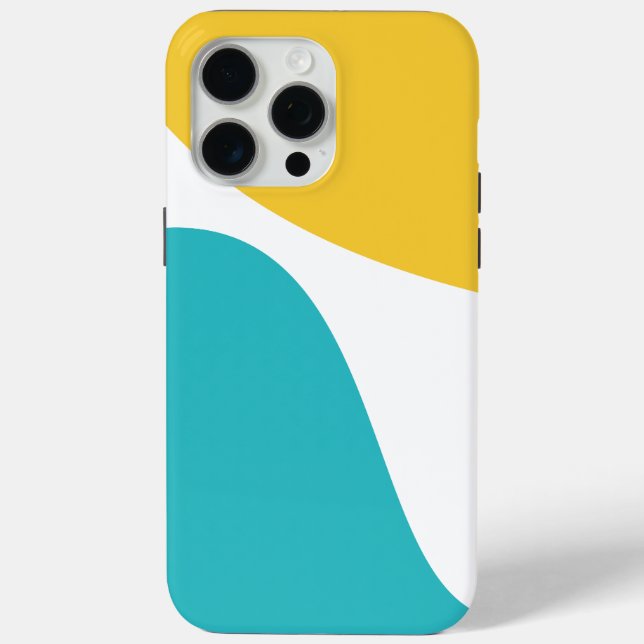Coques Case-Mate iPhone Vagues simples 4 - Turquoise et Jaune (Verso)
