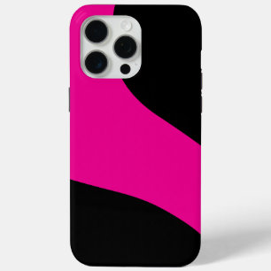 Coque iPhone 15 Pro Max Vagues simples en Magenta et noir