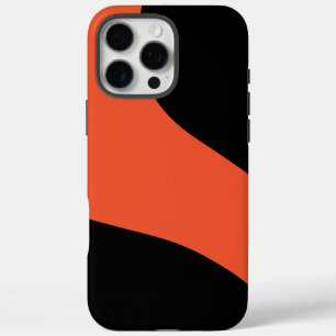Coques iPhone 16 Pro Max Vagues simples en noir et orange