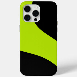 Coque iPhone 15 Pro Max Vagues simples en vert citron