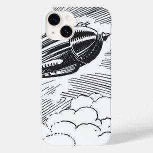 Coque Pour iPhone 14 Vaisseau spatial de science-fiction vintage dans l