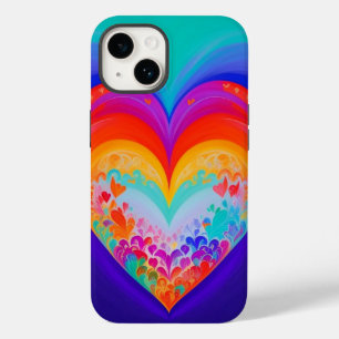 Coque Pour iPhone 14 Valentine Coeurs Abstraits