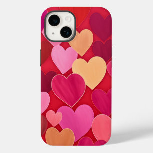 Coque Pour iPhone 14 Valentine Love Hearts Rose Red