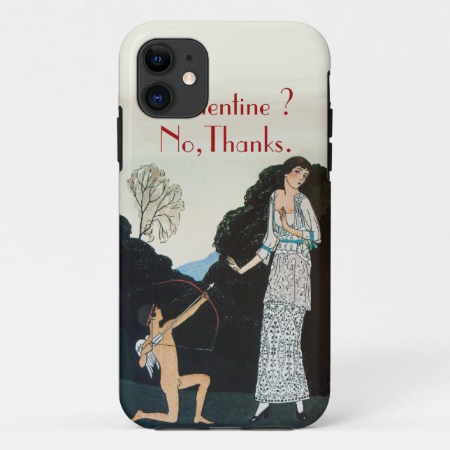 COQUES Case-Mate iPhone VALENTINE ? NON, MERCI / RÉTRO ANTI SAINT-VALENTIN (Dos)