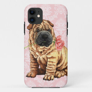 Coques Pour iPhone Valentine Shar-Pei rose