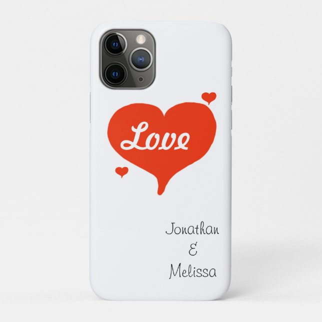 Coques Case-Mate iPhone Valentine's Love Hearts PERSONNALISER les noms (Dos)