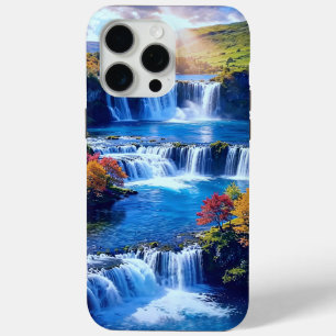 Coque iPhone 15 Pro Max Vallée en cascade ensoleillée 001