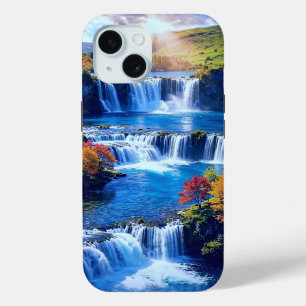 Coque Pour iPhone 15 Vallée en cascade ensoleillée 001