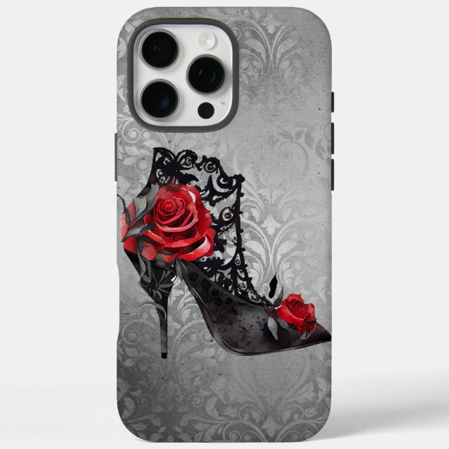 Coques Case-Mate iPhone Vampy Vogue Grunge | Stiletto Lace Bootie Roses (Verso)
