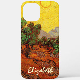 Coques Pour iPhone Van Gogh Oliviers avec ciel jaune et soleil