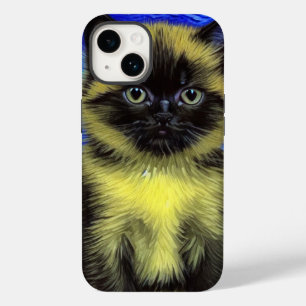 Coque Pour iPhone 14 Van Gogh Starry Nuit Siamese Cat