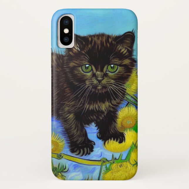 Coques Case-Mate iPhone Van Gogh Style Chat avec tournesol (Dos)