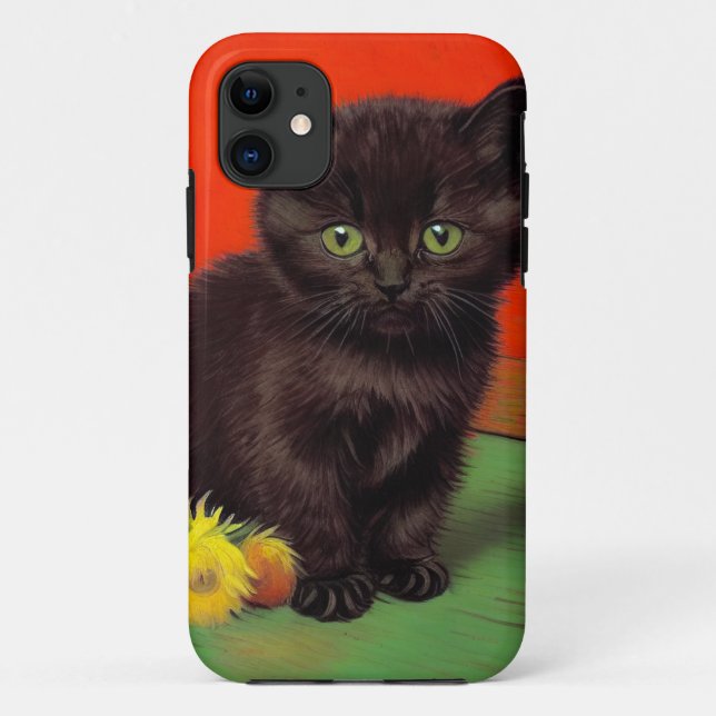 Coques Case-Mate iPhone Van Gogh Style Chat noir (Dos)