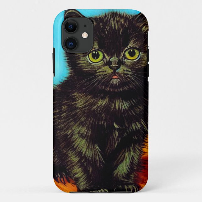 Coques Case-Mate iPhone Van Gogh Style Pouting Kitten (Dos)