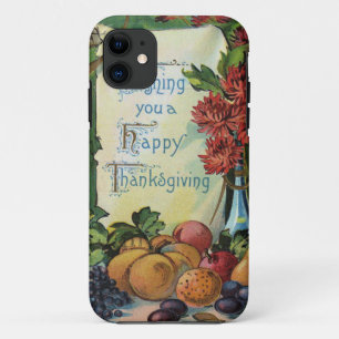 Coque iPhone 11 Vase de fruits à la branche de remerciement avec f