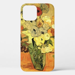 Coque iPhone 12 Vase japonais, roses, anémones par Vincent van Gog