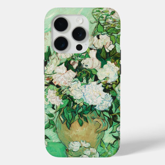 Coques Case-Mate iPhone Vase with Pink Roses, Vincent Van Gogh (Verso)