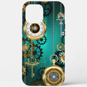 Case-Mate iPhone Case Veille bijoux Steampunk sur un Arrière - plan vert