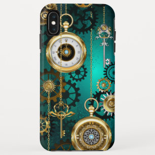 Case-Mate iPhone Case Veille bijoux Steampunk sur un Arrière - plan vert