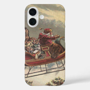 Coque Pour iPhone 16 Veille de Noël vintage Santa Claus victorien traîn