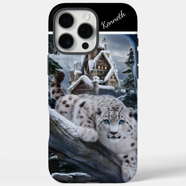 Coques Case-Mate iPhone Veille hivernale du léopard des neiges (Verso)