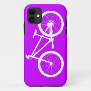 Coque iPhone 11 Vélo blanc sur le pourpre