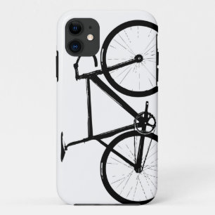 Coque iPhone 11 Vélo de voie - noir sur le blanc