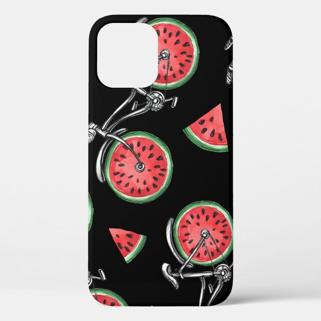 Coques Case-Mate iPhone Vélos à roue de pastèque, motif d'été. (Verso)