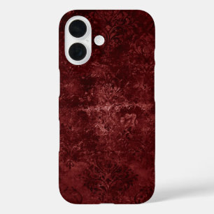 Coque Pour iPhone 16 Velvety Henna Damask   Grunge rouge