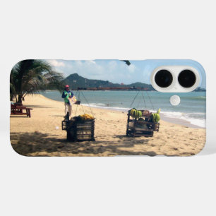 Coques iPhone 16 Vendeurs de plage ... Plage de Lamai, île de Koh S