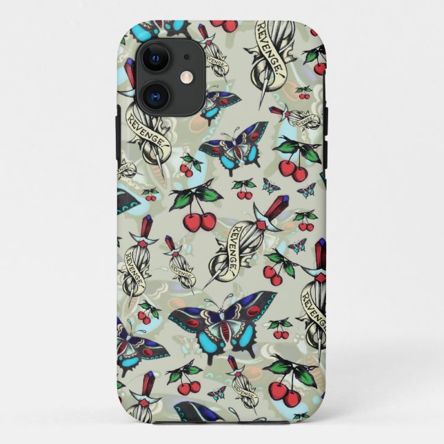 Coques Case-Mate iPhone Vengeance douce de rockabilly dans le tan. subtil (Dos)