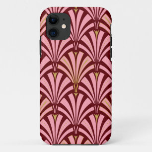 Etui iPhone Case-Mate Ventilateur Art déco motif - rose et marron
