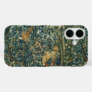 Coque Pour iPhone 16 VERDURE, FOREST ANIMALS Fox, Pheasant, Vert Floral
