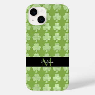 Coque Pour iPhone 14 Verdure Pois Patrick's Day Monogramme