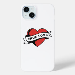 Coque iPhone 15 Mini Véritable amour Tatouage Coeur Design romantique