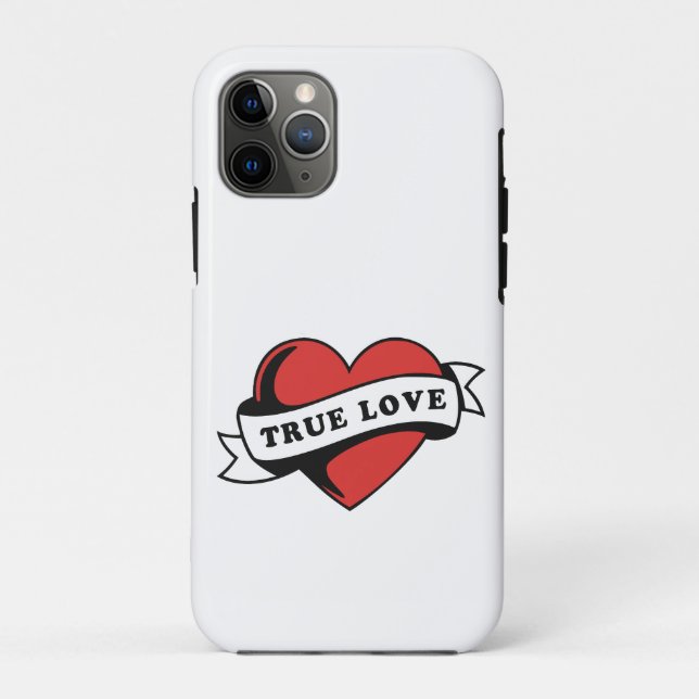 Coques Case-Mate iPhone Véritable amour Tatouage Coeur | Design romantique (Dos)