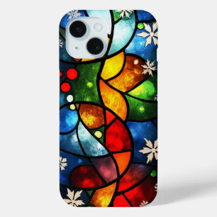Coque Pour iPhone 15 Verre Abstrait Vibrant Verre Jour d'hiver Art