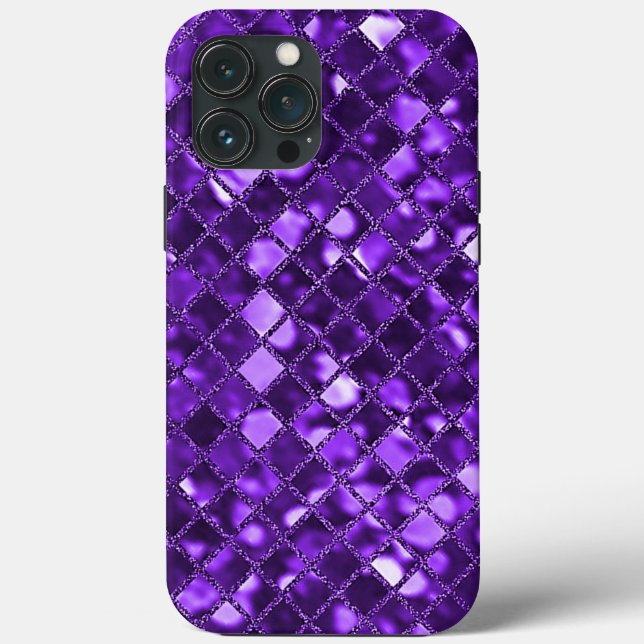 Coques Case-Mate iPhone Verre de mosaïque violet de Faux (Verso)